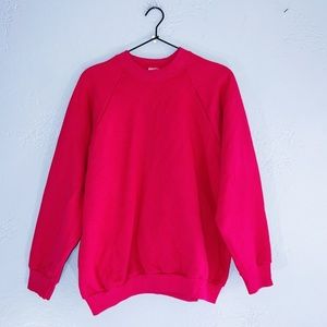 Fruit of the Loom 90s Vintage Crewneck Pink Sweater Size Large USA